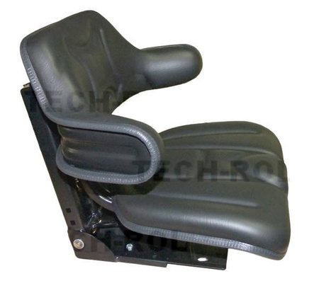 Siedzenie amortyzowane dwuczęściowe czarne z podłokietnikami