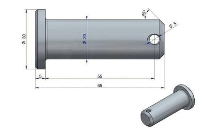 Sworzeń mocowania wieszaka L/P - Oryginał