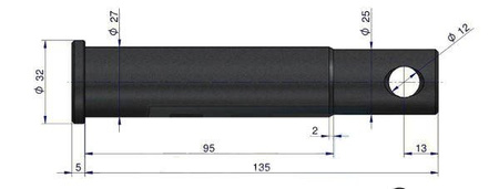 Sworzeń widłaka zaczepu polowego - Oryginał