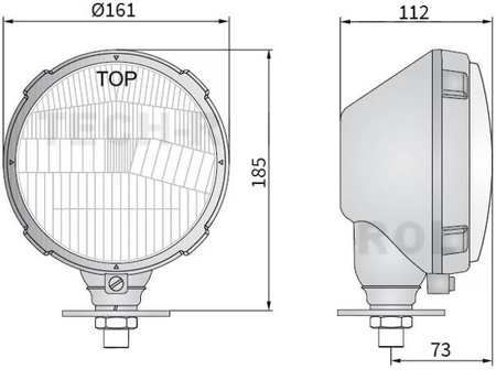 Reflektor przedni prawy, plastikowy 