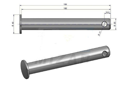 Sworzeń korpusu zaczepu górnego - Oryginał